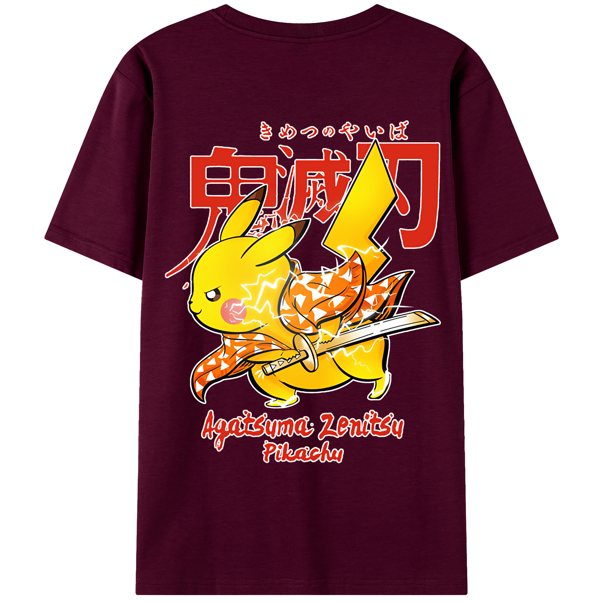 （画像用） 鬼滅の刃（きめつのやいば）我妻 善逸／あがつま ぜんいつ Agatsuma Zenitsu レディース半袖Tシャツ(バックプリント)